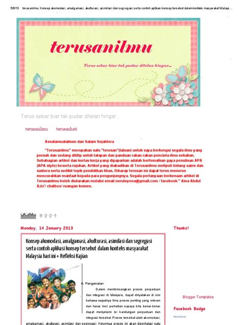 Penilaian pengajian malaysia komponen penilaian topik 1 topik 2 topik 3 topik 4 topik 5 markah penilaian berterusan (pb) kuiz 5% 70% ujian 10% tugasan projek 20% pembentangan penilaian akhir (pa) teori 30%. Terusanilmu_ Konsep Akomodasi, Amalgamasi, Akulturasi ...