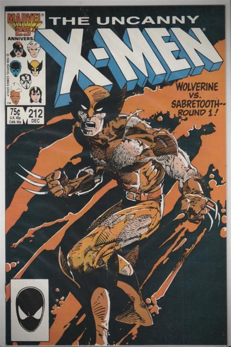 The Uncanny X Men 212 1986 Nm Wolverine Vs Sabertooth Epic