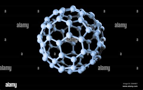 Model Of Fullerene Molecule Allotrope Of Carbon Atoms Round Sphere