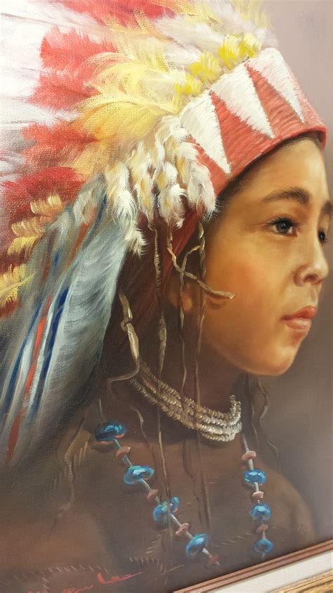 Original Oil Painting Native American Indian Boy By Steven Etsy
