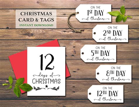 Your folks deserve a bright spot, even if this holiday season won't be like those in years past. 12 Days of Christmas Gift Tags & Card. Instant download ...