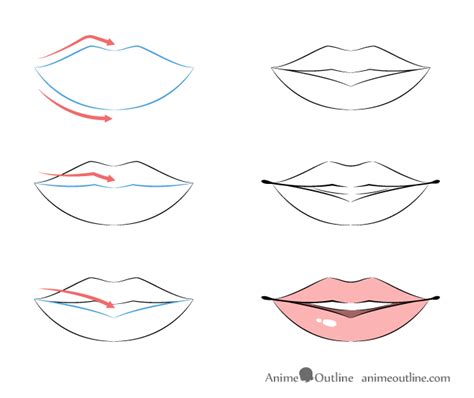 The first step is the center line for the lips. How to Draw Anime Lips Tutorial | Anime lips, Anime ...