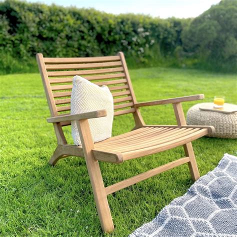 Garden Lounger Chair Teak Zaza Homes