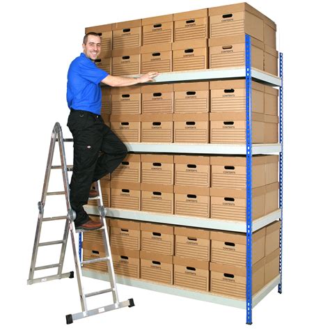 Archive Box Shelving With Boxes 4 Tier Document Storage Llm Handling