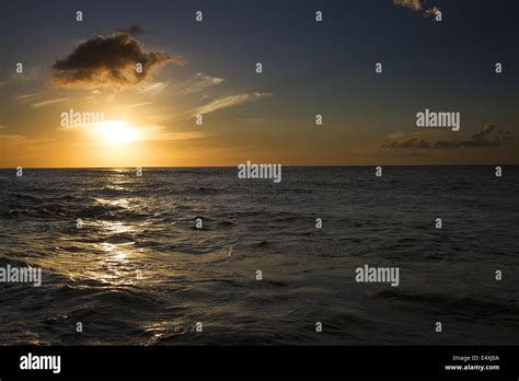Sunset Over The Ocean Stock Photo Alamy
