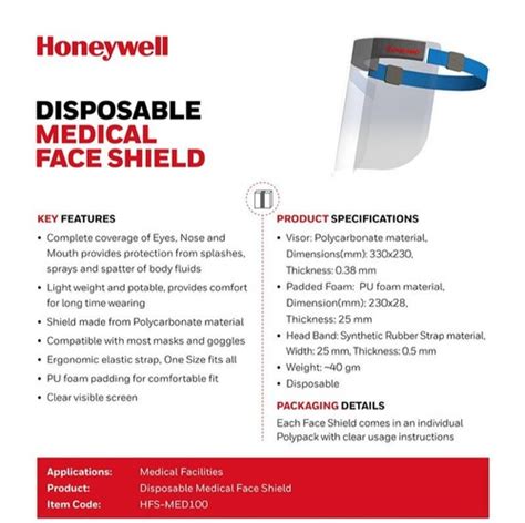 Honeywell Disposable Face Shield Gender Unisex At Best Price In New Delhi Lakshmi Factory