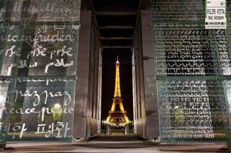 The Eiffel Tower From The Mur Pour La Paix At Night Felipe Pitta