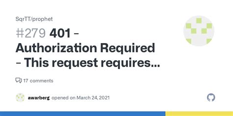 401 Authorization Required This Request Requires
