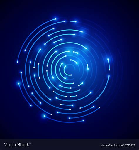 Futuristic Connection Circle Connected Cyber Line Vector Image