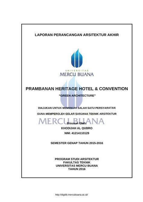Pdf Prambanan Heritage Hotel Convention Filelaporan Perancangan Arsitektur Akhir Prambanan