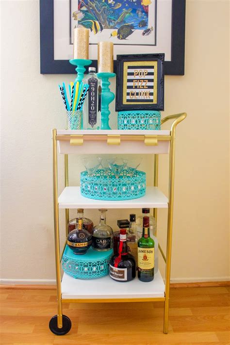 Check out this easy and affordable ikea hack to create your own diy bar cart. Kasey's Kitchen: IKEA Hack: DIY Gold Bar Cart
