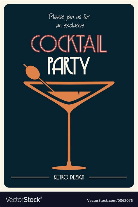 Cocktail Party Invitation Royalty Free Vector Image