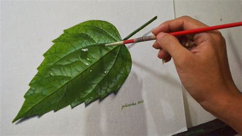 Realistic Leaf Acrylic Painting In Time Lapse By Jm Lisondra Youtube