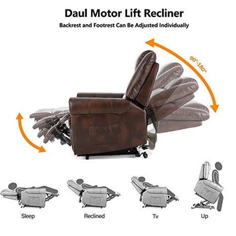 Electric Power Lift Recliner Chair With Massage And Heat 2 Motor Lay Flat Sleeper Recliner