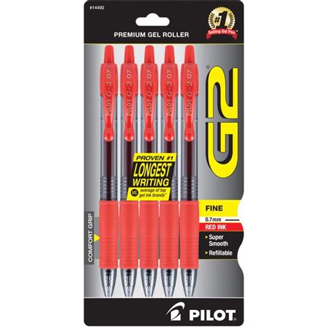 On most pens, this is a clear gel substance but for whatever reason, its this awful shade. Pilot G2 Premium Retractable Gel Ink Pens, Fine Point, Red ...