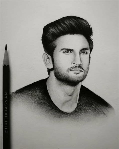 Sushant Singh Rajput Pencil Sketch Hritikjasnani Pencil Sketch Portrait Pencil Drawing