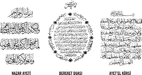 Arabic Calligraphy Ayatul Kursi Vector Moslem Selected Images