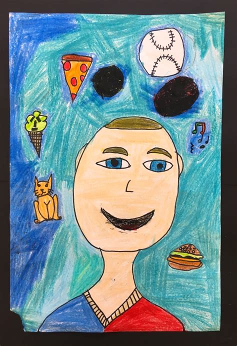 Self Portraits With Personal Symbols By 3rd Grade Artists Art With