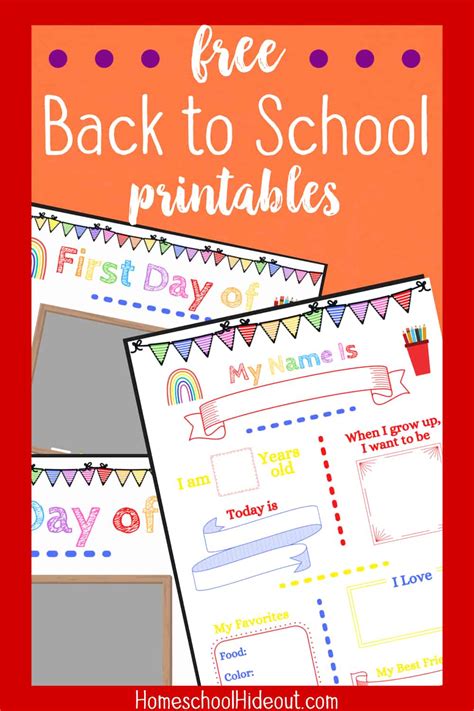 Free Back To School Printables For Photos Homeschool Hideout