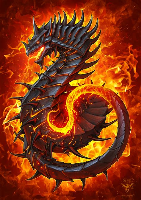 Fire Dragon By Amorphisss Dragon Art Dragon Illustration Dragon