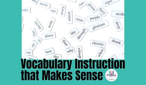 Vocabulary Instruction That Makes Sense Ela Matters