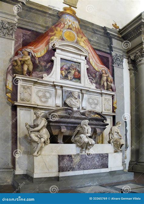 Michelangelo S Tomb At Basilica Of Santa Croce Florence Italy