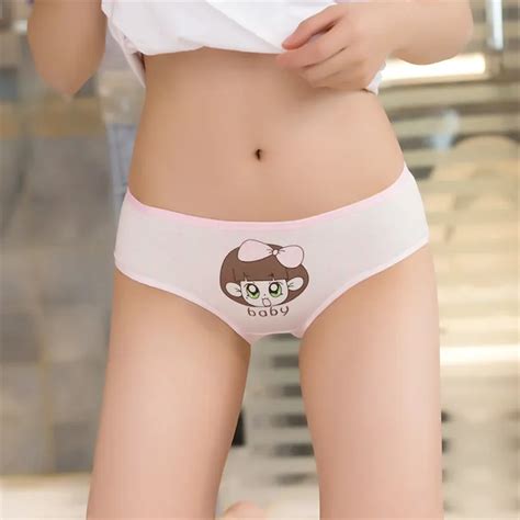 Cute Funny Boby Girl Cartoon Print Panties Women Seamless Briefs Thong Fashion Cotton Underwear