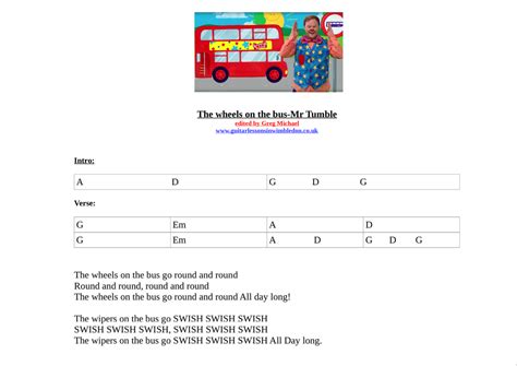 Dltk's educational activites lyrics to the wheels on the bus. The Wheels on The Bus - Mr Tumble Nursery Rhymes Guitar ...