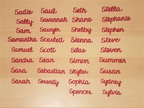 Handwritten S Names Choose Your Name Beginning With S Etsy