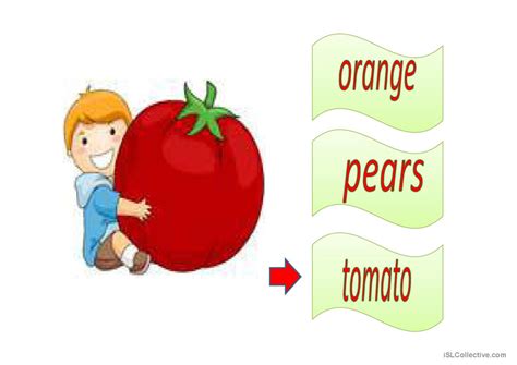 FRUITS AND VEGETABLES Vocabulary Fla English ESL Powerpoints