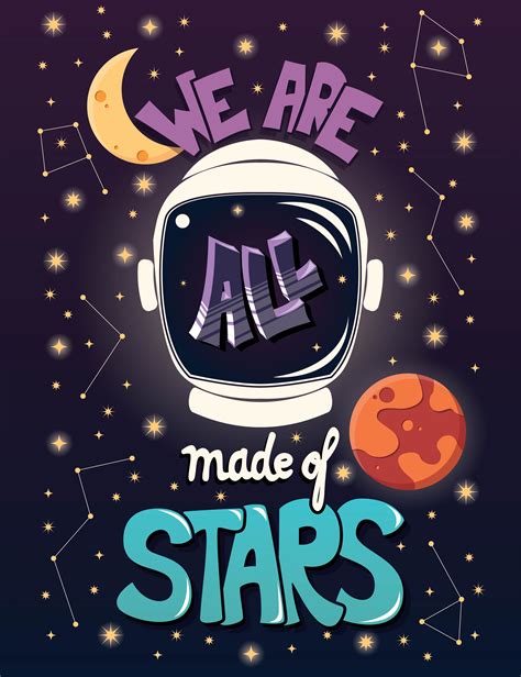 We Are All Made Of Stars Typography Modern Poster Design 694058 Vector