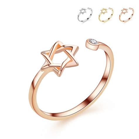 100 Silver Ring For Women 3 Colors Star Wedding Ring Silver Ring