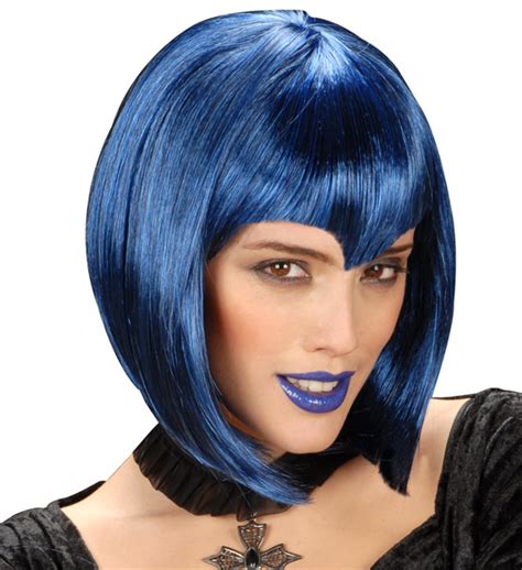 Blue Gothic Vamp Wig Fancy Dress Wigs Partyworld