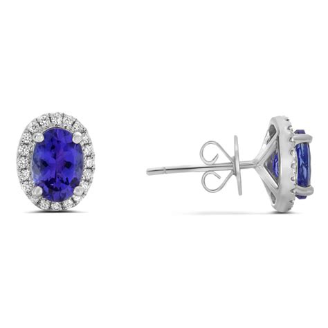 Sapphire Diamond Halo Stud Earrings M C Ginsberg
