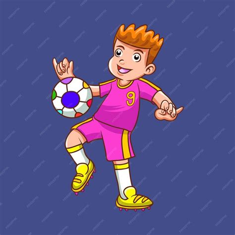 Premium Vector Children Playing Football