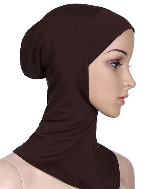 Womens Islamic Muslim Shiny Under Scarf Cap Bonnet Ninja Hijab Neck