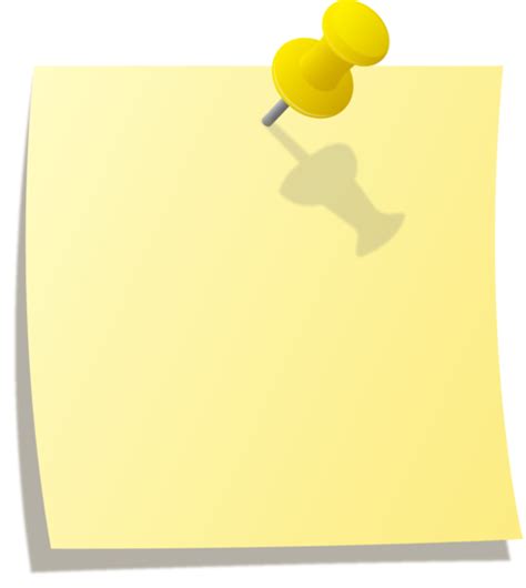 Yellow Note With Thumbtack Free Clip Art