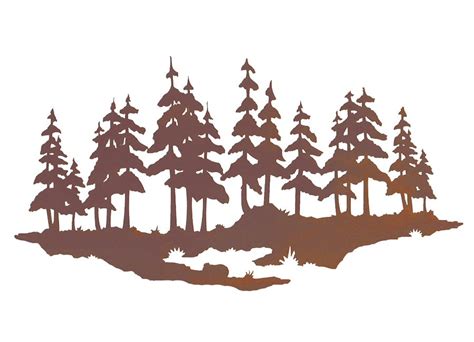 20 Pine Tree Forest Metal Wall Art Nature Wall Decor
