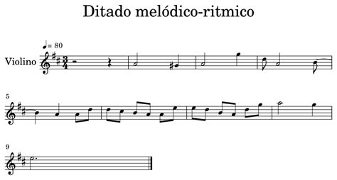 Ditado Melódico Ritmico Sheet Music For Violin
