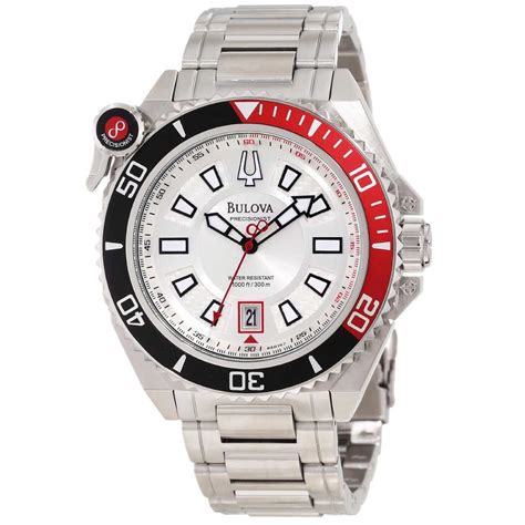 Bulova 98b167 Mens Precisionist Catamount Stainless Steel Silver Dial