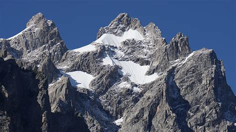 Snow Capped Grey Mountain Under Blue Sky Hd Wallpaper Peakpx