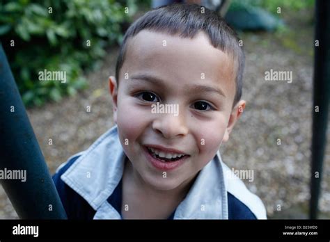 6 Year Old Boy Smiling Stock Photo Alamy