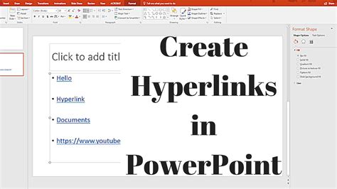 How To Insert A Hyperlink In Microsoft Powerpoint 2016 Youtube