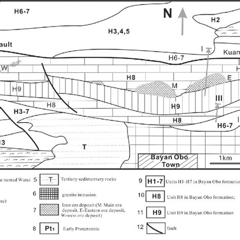 Geological And Structural Sketch Map Of The Bayan Obo Ore Deposit