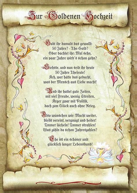 Ehe und wein haben eines gemeinsam: Geschenk Goldene Hochzeit Urkunde Gedicht Präsent Jubilä ...