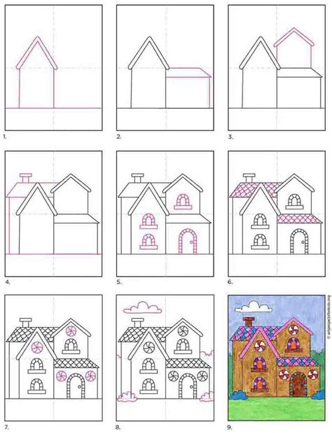 How To Draw A Deluxe Gingerbread House · Art Projects For Kids