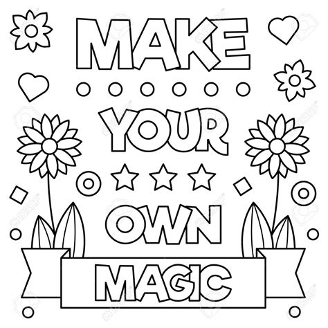 In fact, diying a coloring book is easier than you might think, not to mention it adds to the creative process. Make your own magic. Black and white vector illustration. , #sponsored, #Black, #magic, #white ...