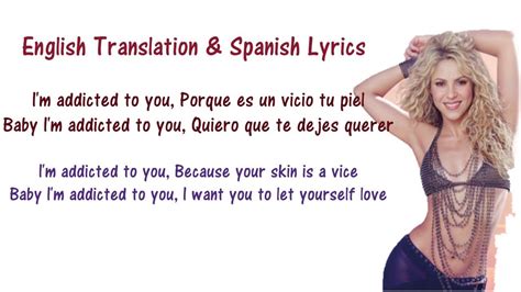 shakira addicted to you lyrics english and spanish youtube