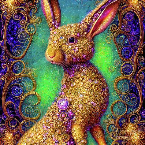 Golden Bunny Rabbit Digital Art By Elisabeth Lucas Fine Art America