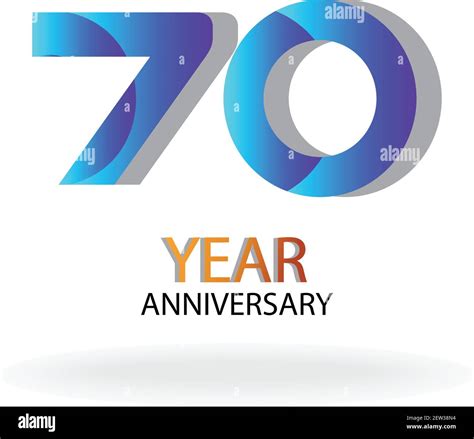 70 Year Anniversary Vector Template Design Illustration Blue Elegant